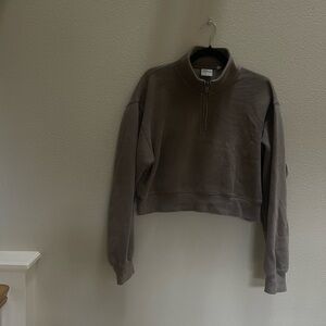 Aritzia TNA Women's Cropped Quarter-Zip Sweatshirt